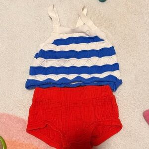 Cat & Jack Blue and Red Knit Diaper Cover Set
